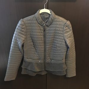 Grey jacket with ruffles